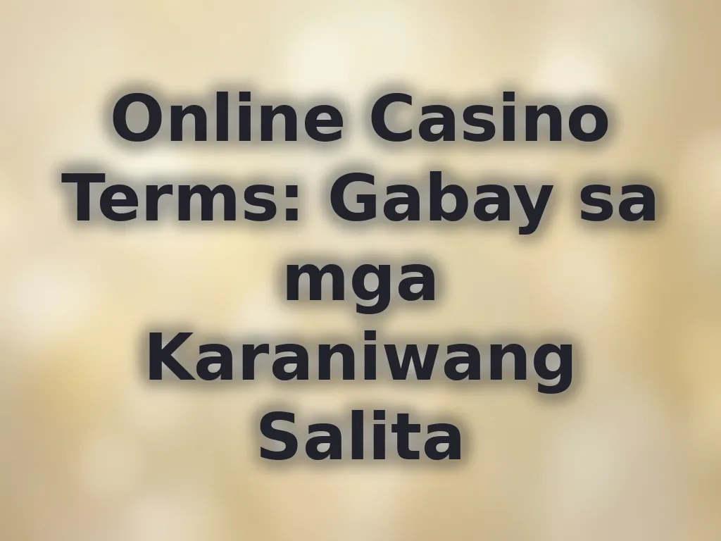 Casino terms guide